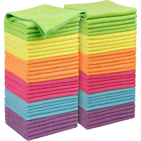 Showstopper Microfiber Cleaning Cloth | 12 Pack | Kitchen Cleaning Cloths and Wipes | Dusting Cloth for Home Cleaning | Home Essentials Products | 40cm X 40cm | 6, Assorted